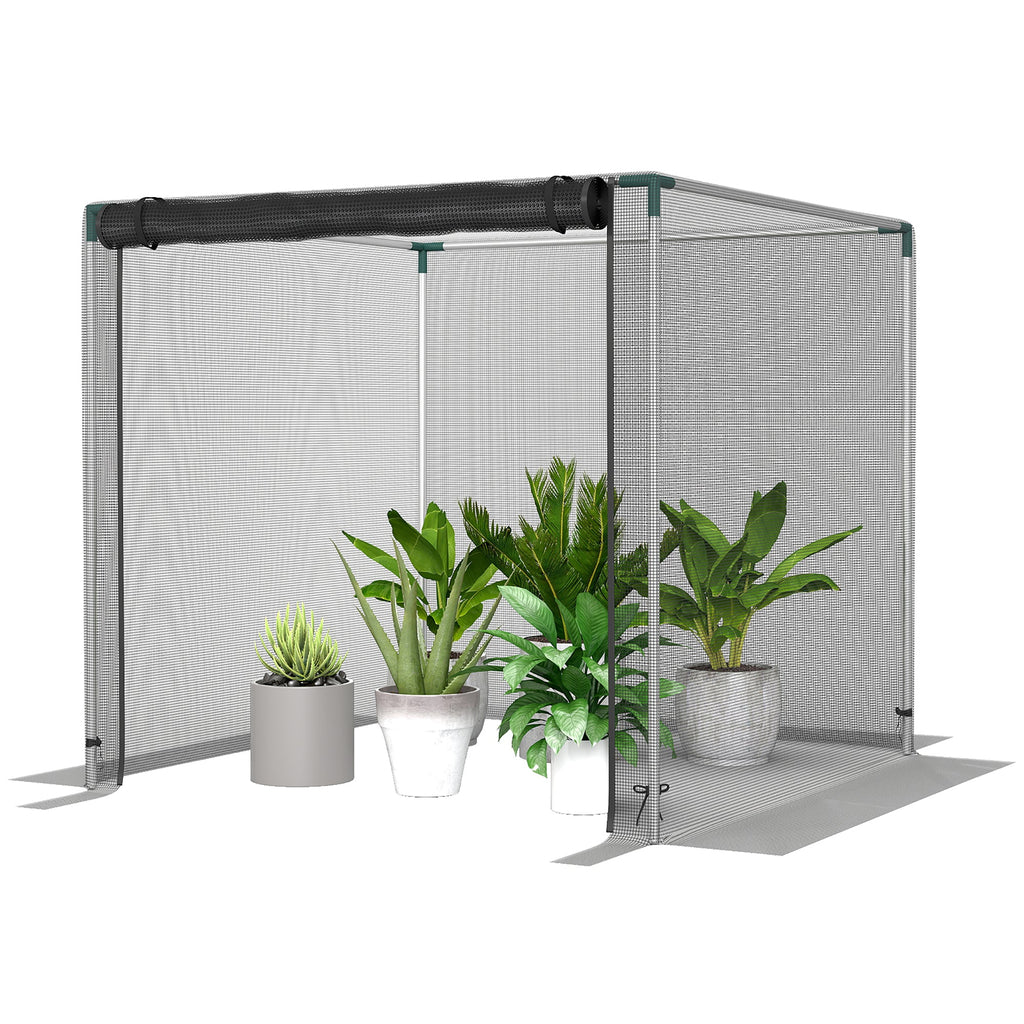 4' x 4' Crop Cage with Zippered Door and Steel Frame, Black