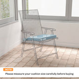 Set of 6 Chair Cushion Seat Pads with Straps, Light Grey