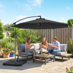 3 m Cantilever Parasol with Weights, Cover & Cross Base, Black