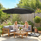 3 m Cantilever Parasol with Weights, Cover & Cross Base, Black