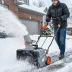40V 18" Cordless Snow Blower, Brushless 1400W Motor, PU Auger, 2x4Ah Batteries