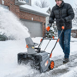 40V 18" Cordless Snow Blower, Brushless 1400W Motor, PU Auger, 2x4Ah Batteries