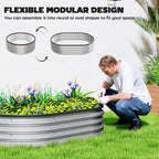 2pcs 4 x 3 x 1 ft Galvanized Raised Garden Beds, Silver