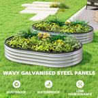2pcs 4 x 3 x 1 ft Galvanized Raised Garden Beds, Silver