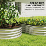 2pcs 4 x 3 x 1 ft Galvanized Raised Garden Beds, Silver