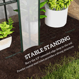 Lean-to Greenhouse 84.6" x 18.1" x 56.7" with 3 Shelves & 3 Rollup Doors, White