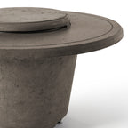 Indio Round Fire Table in Light Basalt