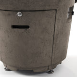 Indio Round Fire Table in Light Basalt