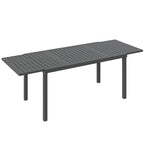 150/225 x 85 x 75 cm Extending Garden Table for 6-8, Dark Grey