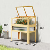 Raised Garden Bed with Detachable Greenhouse Top and Legs, Natural