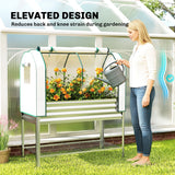 Galvanized Raised Garden Bed with Greenhouse Cover, Silver