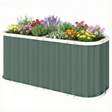 5' x 2' x 2' Galvanized Raised Garden Bed with Gloves, Light Green