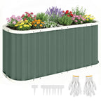 5' x 2' x 2' Galvanized Raised Garden Bed with Gloves, Light Green