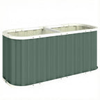 5' x 2' x 2' Galvanized Raised Garden Bed with Gloves, Light Green