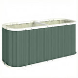 5' x 2' x 2' Galvanized Raised Garden Bed with Gloves, Light Green
