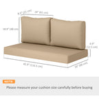 2 Seater Outdoor Seat Cushions with Backrest, Beige