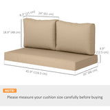 2 Seater Outdoor Seat Cushions with Backrest, Beige