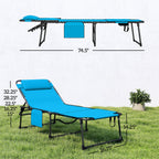 2-Piece Folding Chaise Lounge with Face Hole, Blue