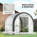 10' x 6.6' x 6.6' Walk-in Tunnel Greenhouse with 6 Windows, White