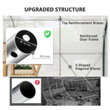 10' x 6.6' x 6.6' Walk-in Tunnel Greenhouse with 6 Windows, White