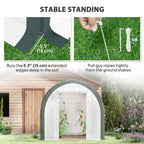 10' x 6.6' x 6.6' Walk-in Tunnel Greenhouse with 6 Windows, White