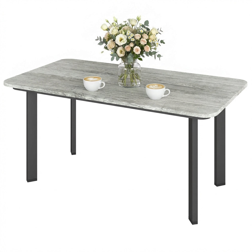 90 x 49 x 40 cm Outdoor Coffee Table with Slatted WPC Top, Grey