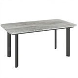 90 x 49 x 40 cm Outdoor Coffee Table with Slatted WPC Top, Grey