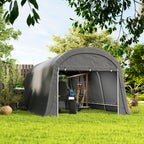 10' x 20' Portable Shed with Roll-up Zipper Door, Dark Grey