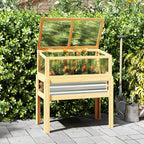 Raised Garden Bed with Detachable Greenhouse Top and Legs, Natural