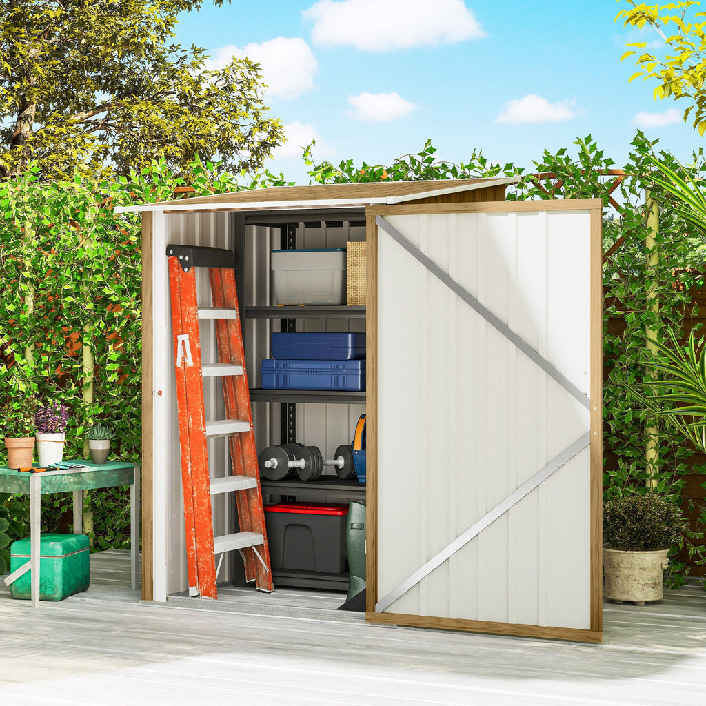 3' x 3' Lean-to Garden Storage Shed with Lockable Door & Galvanized Steel Construction