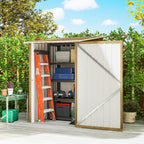 3' x 3' Lean-to Garden Storage Shed with Lockable Door & Galvanized Steel Construction