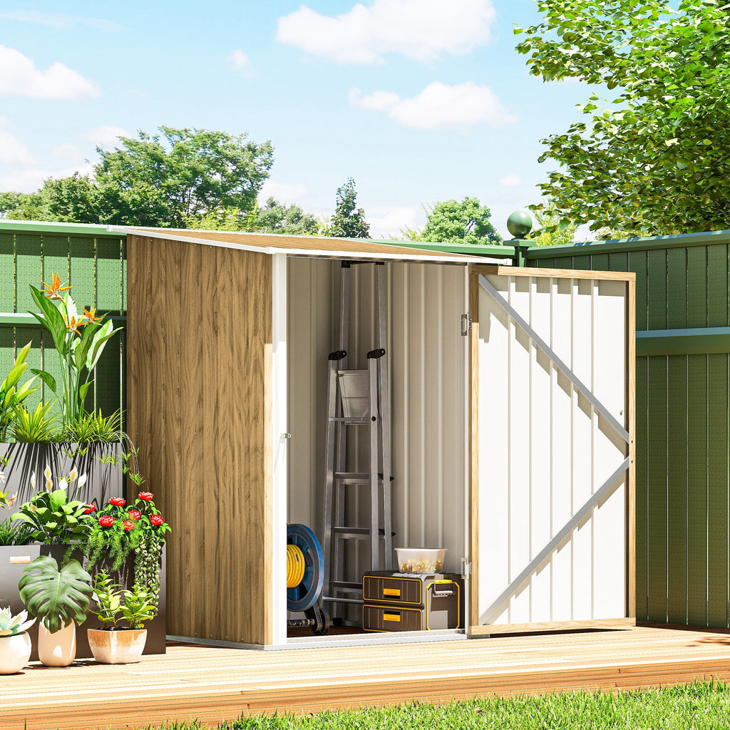 3' x 3' Lean-to Garden Storage Shed with Lockable Door & Galvanized Steel Construction