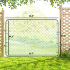 26-71 in. W x 4 ft. H Chain Link Fence Gate, Silver