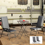 Set of 2 High Back Patio Chair Cushions with Ties, Dark Grey