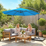 3 m Cantilever Parasol with Weights, Cover & Cross Base, Blue