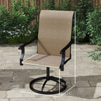 2-Piece Outdoor Patio Swivel Chairs, Brown