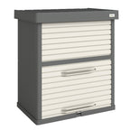 82 Gallon Outdoor Storage Box with Roll-Up Door and Removable Shelf, Grey