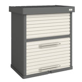 82 Gallon Outdoor Storage Box with Roll-Up Door and Removable Shelf, Grey
