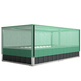 5.7 x 3 x 2.3ft Steel Raised Garden Bed with Cover and Gloves, Dark Grey