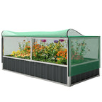 5.7 x 3 x 2.3ft Steel Raised Garden Bed with Cover and Gloves, Dark Grey