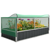 5.7 x 3 x 2.3ft Steel Raised Garden Bed with Cover and Gloves, Dark Grey