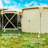 11' x 11' Pop Up Gazebo Screen Tent with UPF30+ Removable Roof Cover, Beige