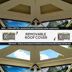 11' x 11' Pop Up Gazebo Screen Tent with UPF30+ Removable Roof Cover, Beige