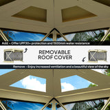 11' x 11' Pop Up Gazebo Screen Tent with UPF30+ Removable Roof Cover, Beige