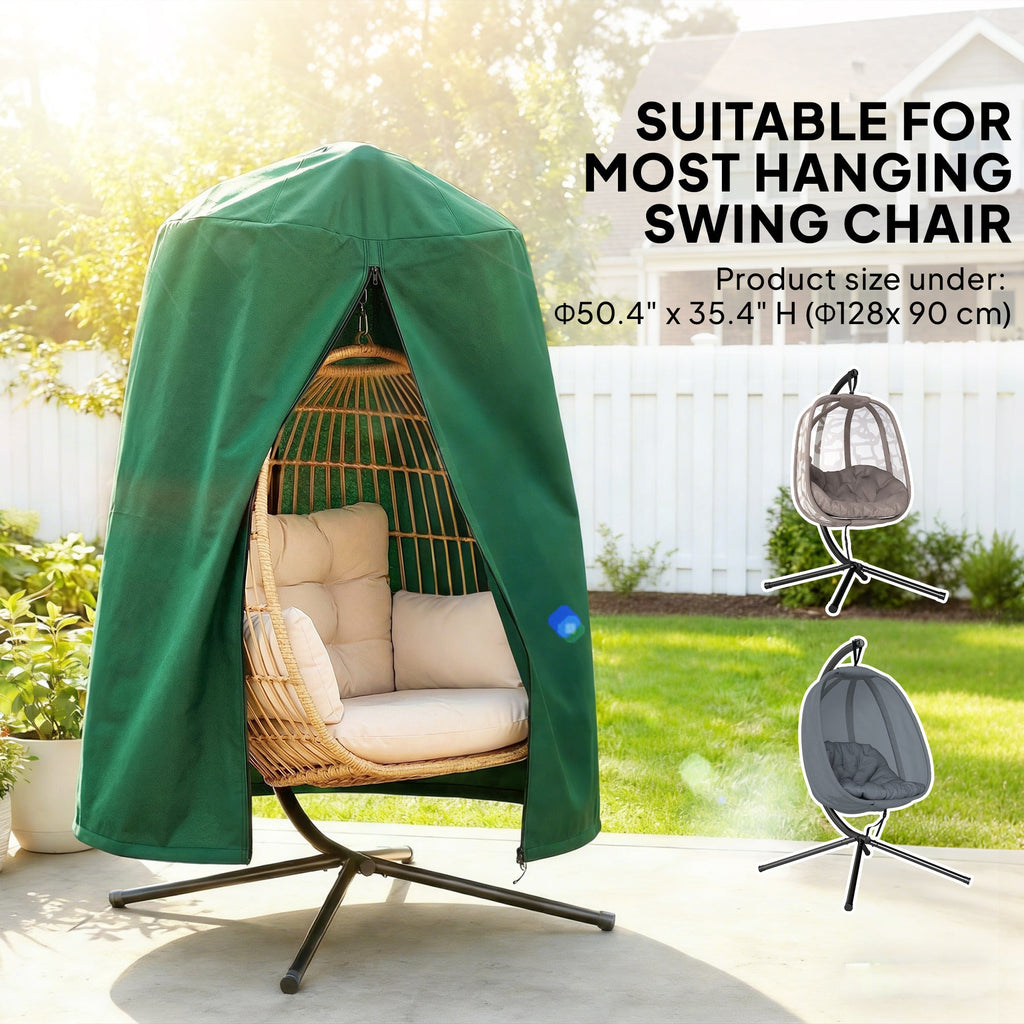 Hanging Egg Chair Cover with Zipper, 420D Oxford for 128 x 190H cm Stand, Green