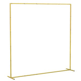 6.6ft Square Wedding Arch Backdrop Stand with Stakes, Gold