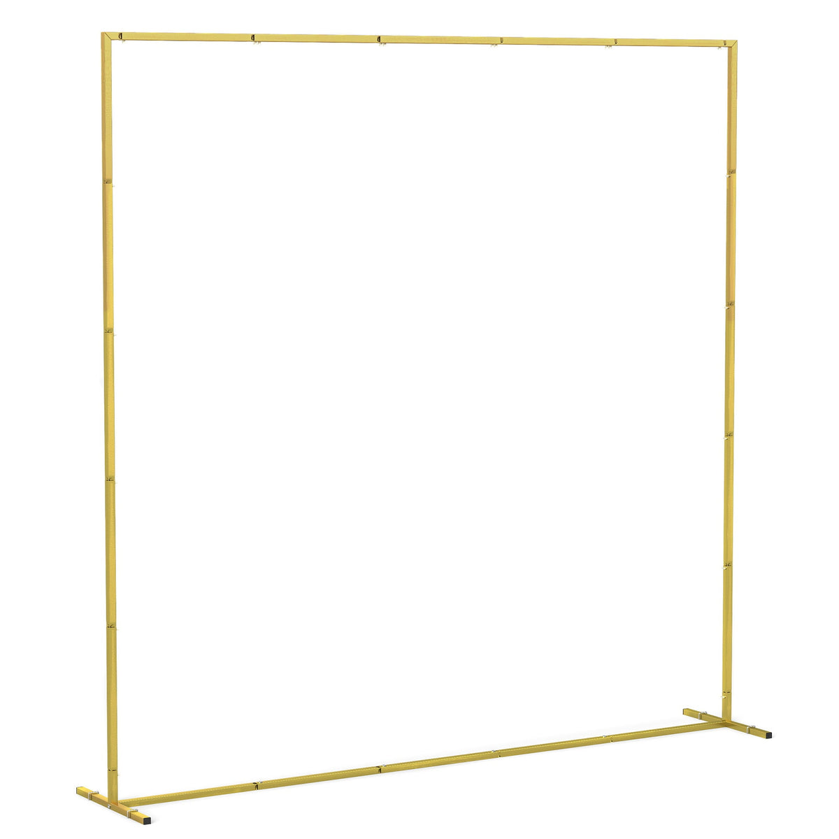6.6ft Square Wedding Arch Backdrop Stand with Stakes, Gold