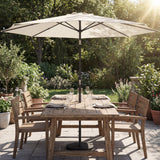 2.7 m Garden Parasol with Cross Base, Sandbag and Tilt, Cream White