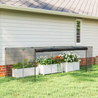12' x 4' Crop Cage with Zippered Door and Steel Frame, Black