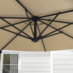 10ft Cantilever Patio Umbrella with 360° Rotation and Tilt, Khaki
